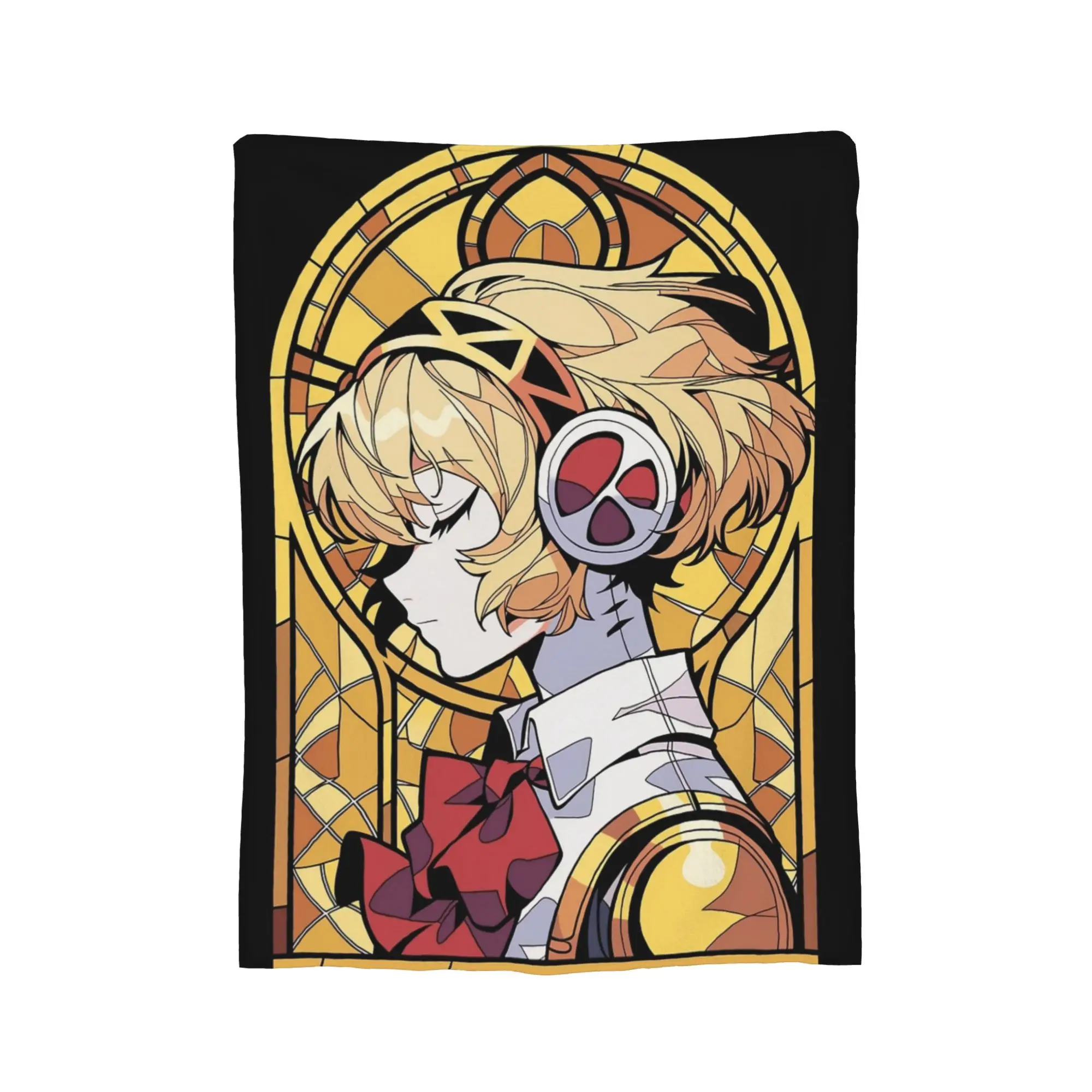 Persona Stained Glass Aigis Flannel Blankets  Creative Throw Blanket for Home 150*125cm Rug Piece