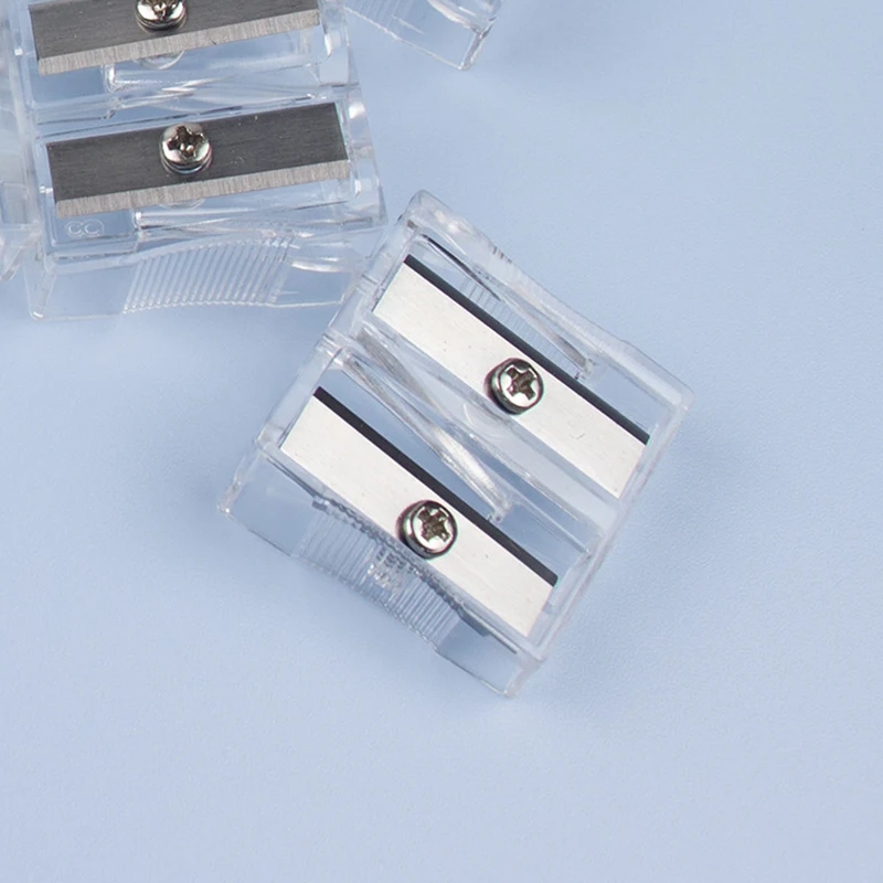 10PCS Pencil Sharpener 2-Hole Pencil Sharpener Transparent Pencil Sharpener
