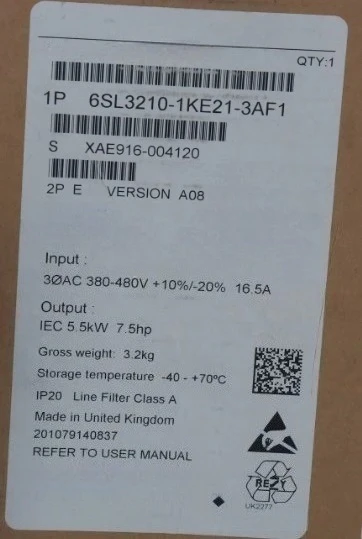 Brand New 6SL3210-1KE21-3AF1 6SL3210-1KE14-3AF2 6SL3210-1KE21-7AF1 Fast Delivey