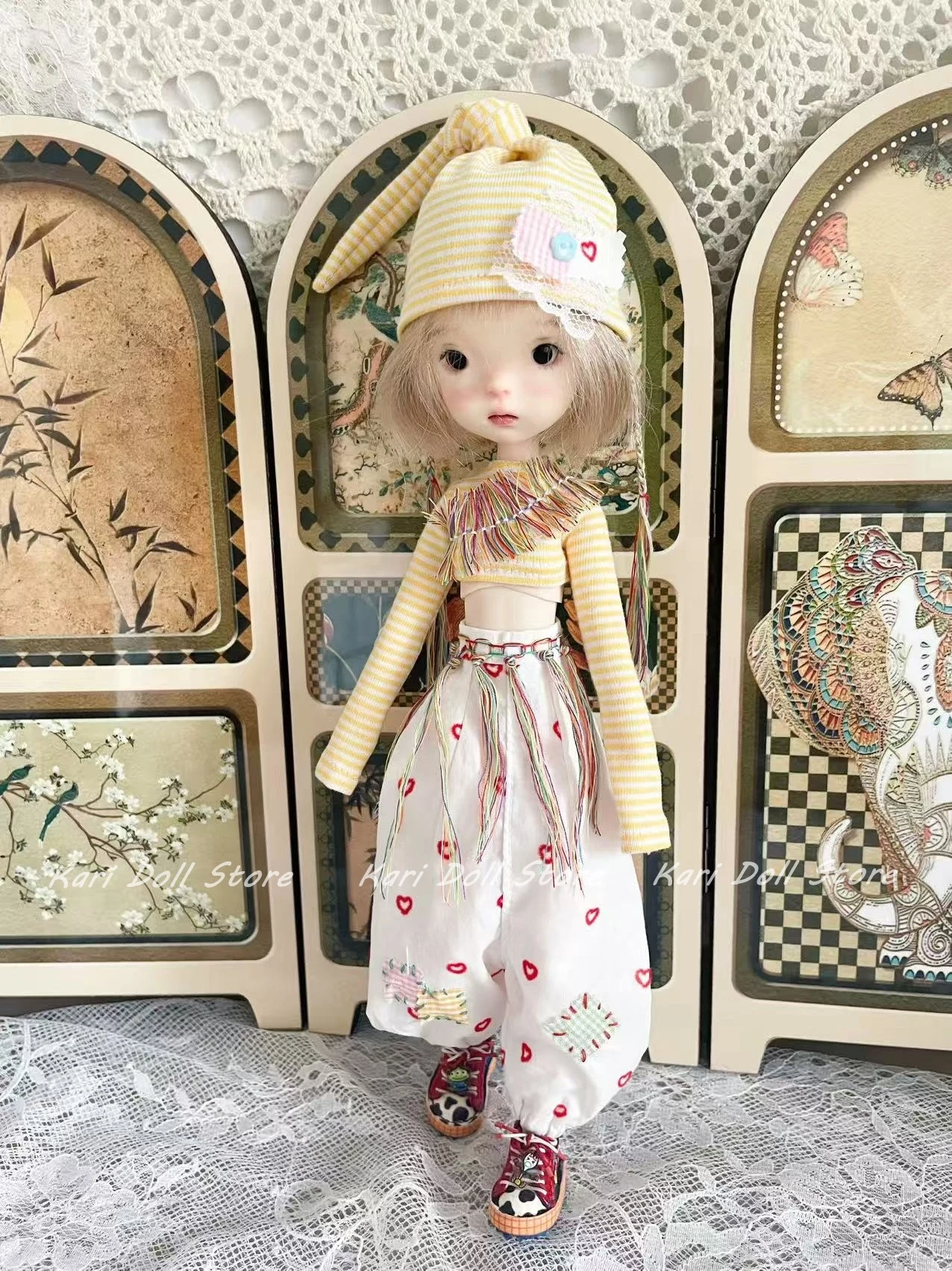 Kari Doll Clothes and skirts Short top long sleeve wide leg pants casual outfit for Landazz Landoudou Doll