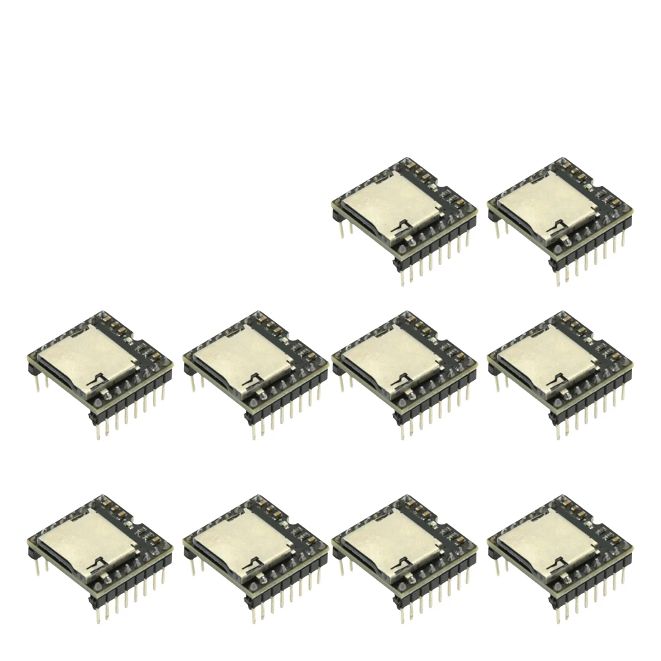 1-10PCS Mini MP3 Player Module TF Card U Disk Mini MP3 DF Player Audio Voice Module IO/Serial Port/AD MP3-TF-16P for Arduino