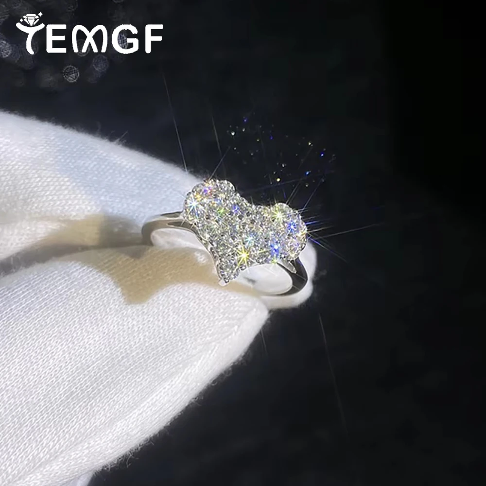 

TEMGF Full 2mm Moissanite Ring With GRA S925 Sterling Silver Love Confession Proposal Ring for Women Sparkling Fine Jewelry Gift