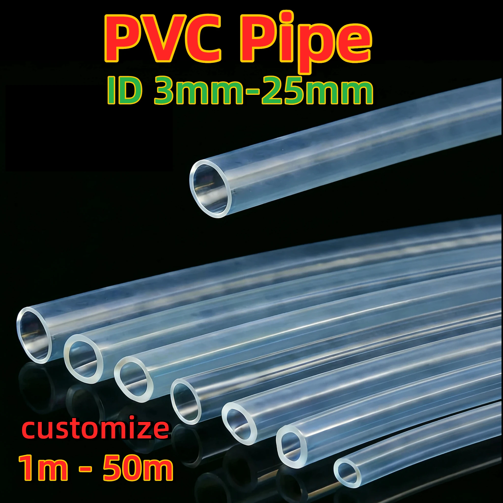 1~25m PVC Hoses Inner Diameter 3 4 5 6 7 8 9 10 12 14 15 16 19 25mm Transparent Plastic Hose High Quality Garden Tube Water Pipe