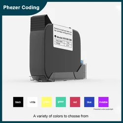 Phezer 25.4Mm Draagbare Online Inkjetprinter Inktcartridge Hoge Hechting Wit/Geel/Zwart/Rood/Bulle/Groen Snel Droog