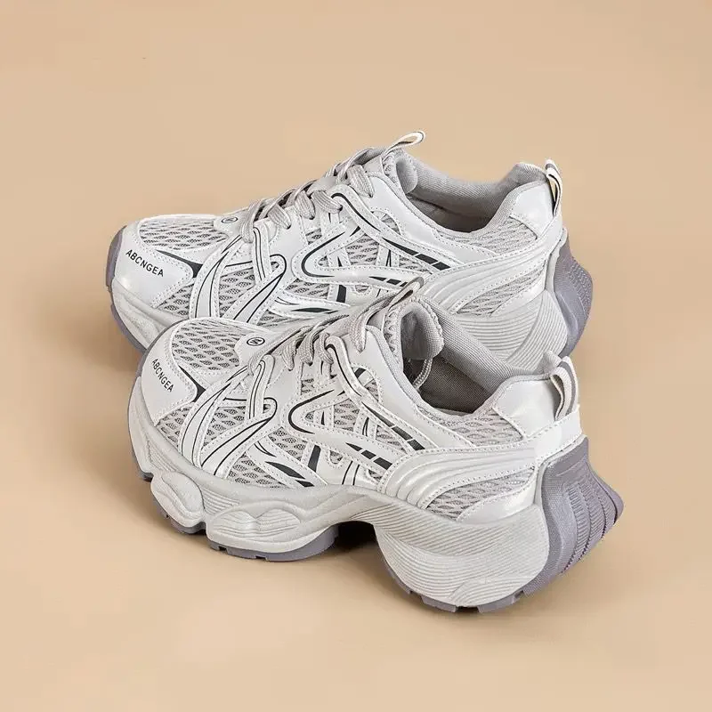 

Women Korean Style Fashion Dad Shoes 2025 Summer New Thick Sole Breathable Mesh Lightweight Casual Versatile Best Seller
