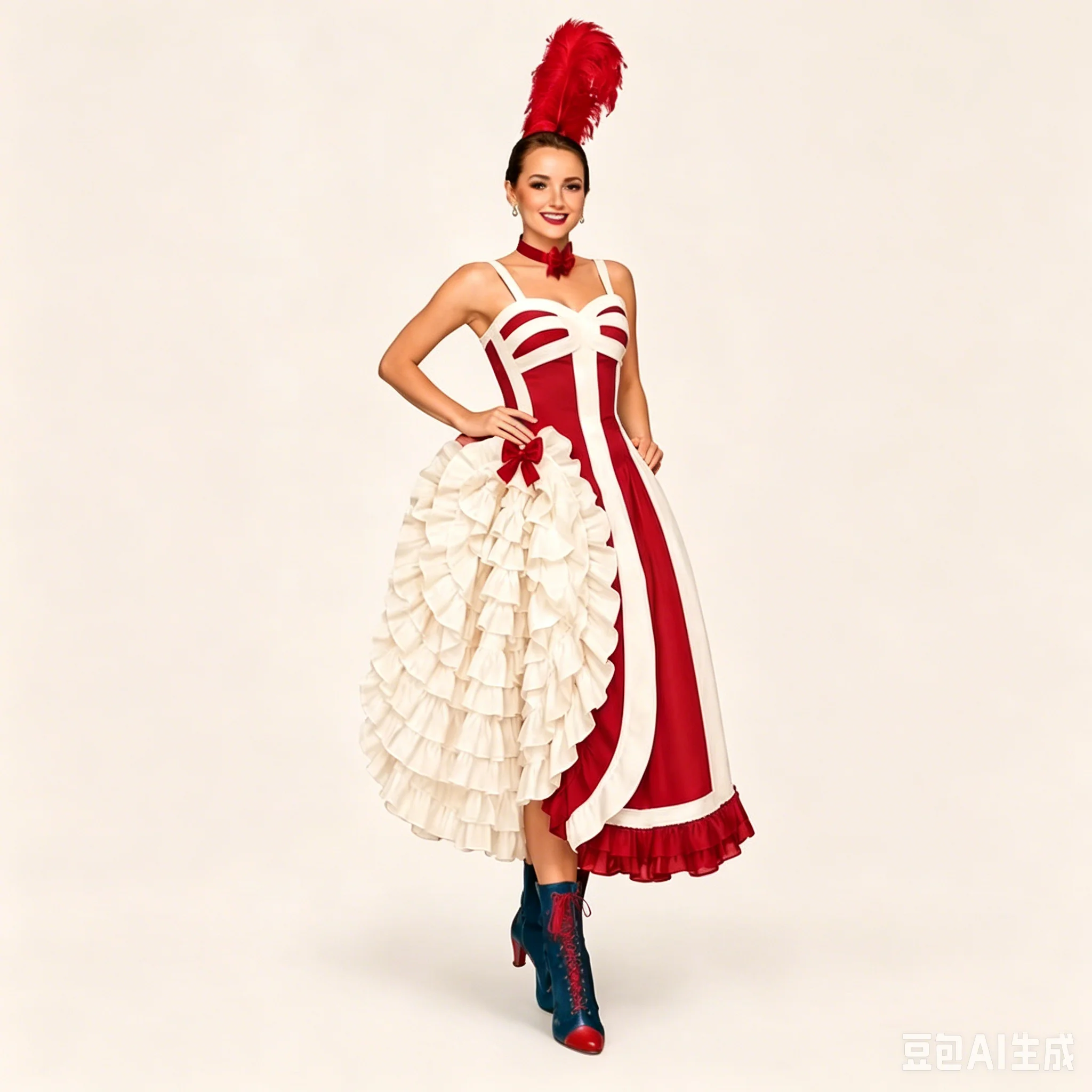 Vestido de baile Chic CanCan, disfraz con volantes y cremallera en la espalda, vestido de noche liso, traje de baile para fiesta, espectáculo, banquete, festival, evento