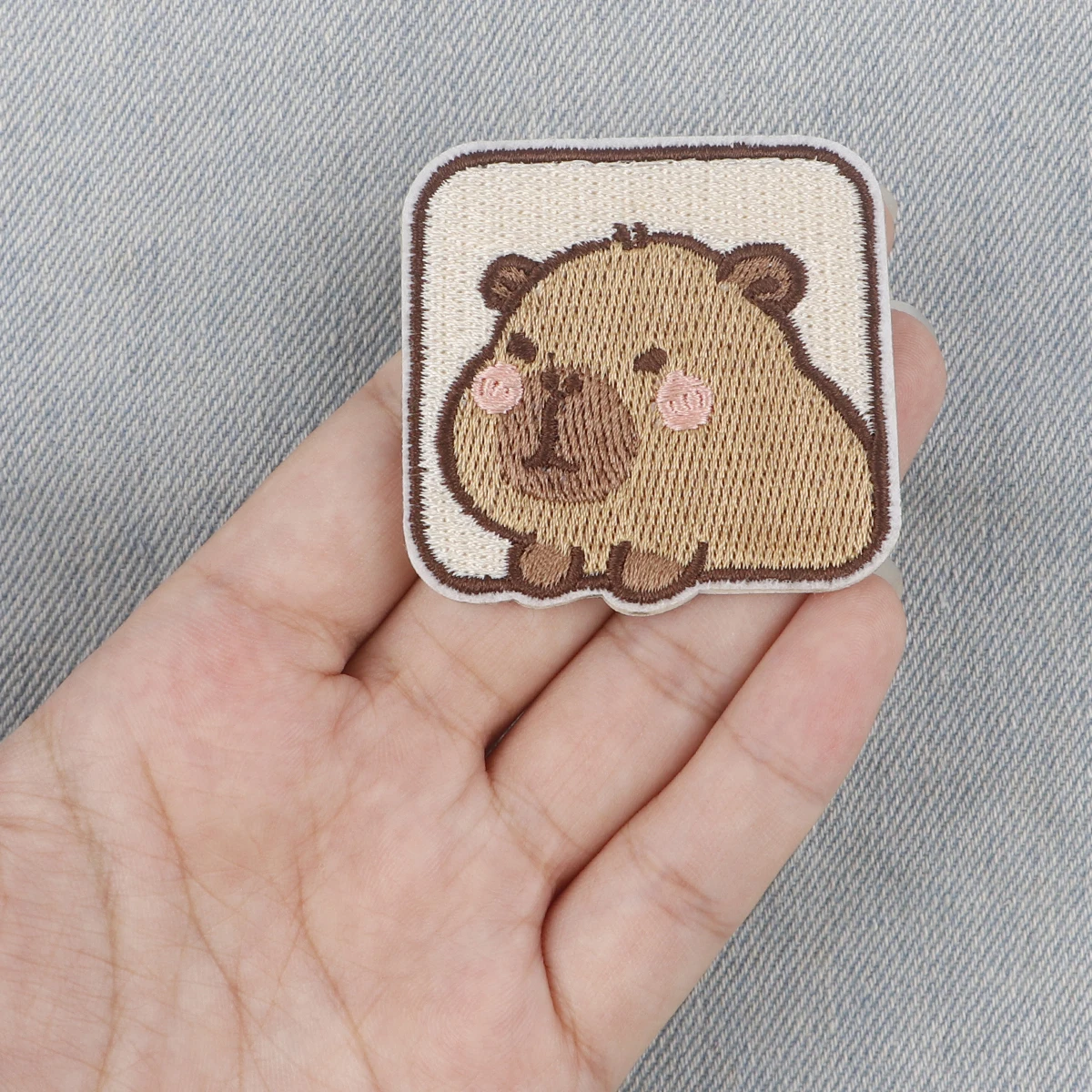 Cartoon Capybara Fashion DIY Patch on Clothes Hat Bag Women Cute Fabric Patches Sew Exquisite Stickers Accessories 6pc/set