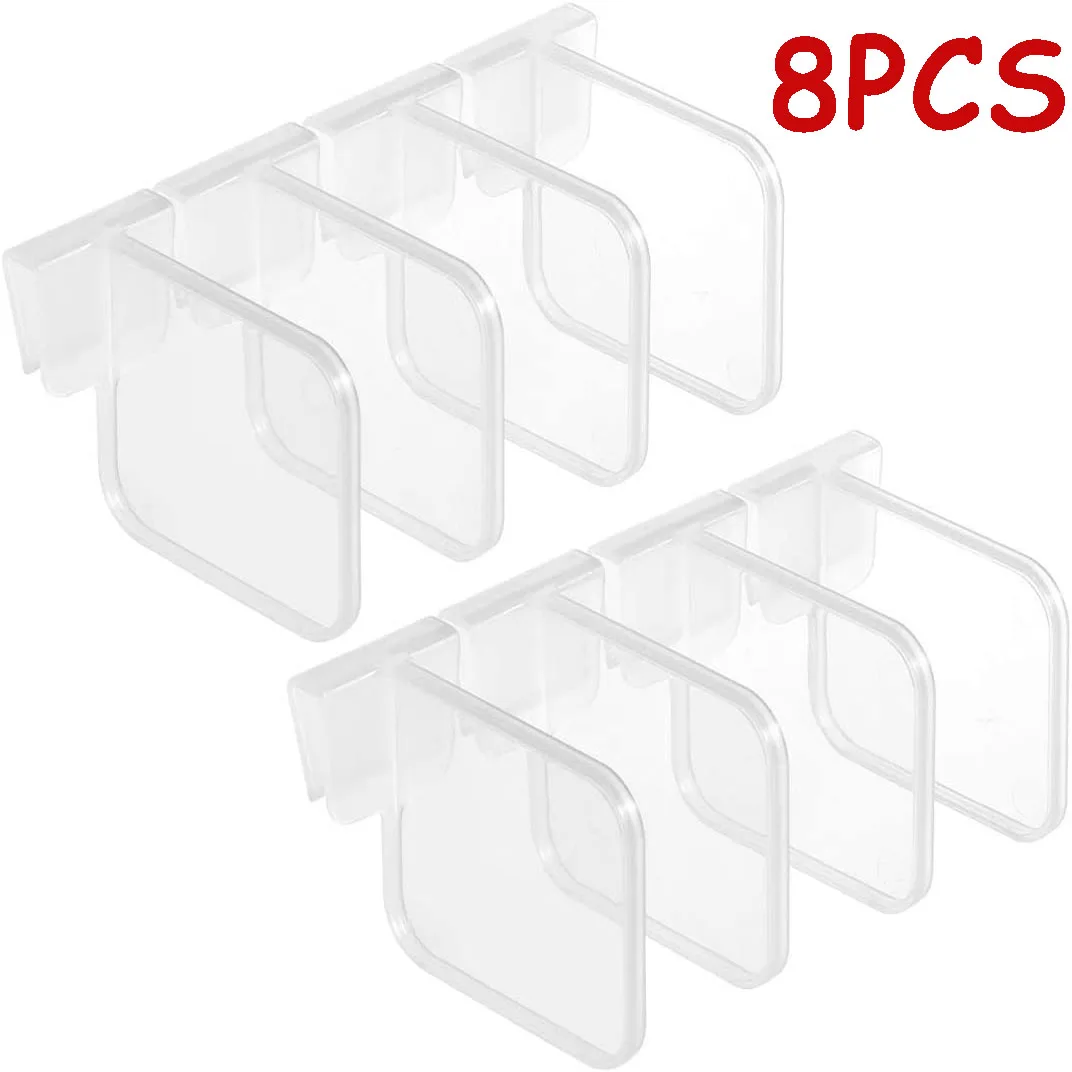 8pcs Refrigerator Storage Partition Board Retractable Plastic Divider Storage Splint Kitchen Bottle Can Shelf Organizer