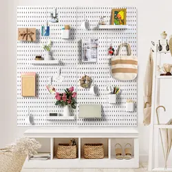 Pegboard modułowy wiszący do organizera ściennego, pojemniki do przechowywania półek, klipsy z haczykami, bez dziurkowania do garażu, akcesoria kuchenne