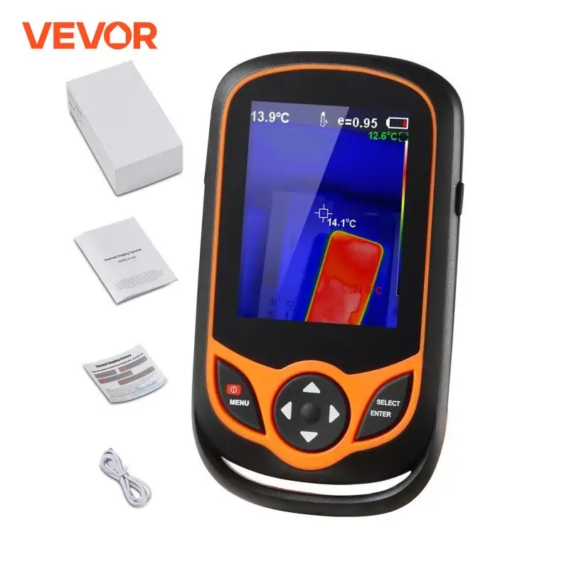 VEVOR Thermal Imaging Camera 256x192 IR Resolution Pocket Infrared with WiFi 25Hz Refresh Rate 3.2 Touch Screen -4℉-1022℉ IP54