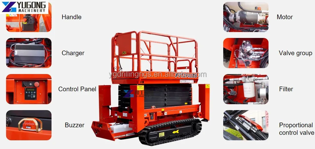 Lift Height 10m 14m Self Propelled Mobile Hydraulic Scissor Type Lift Electric Driving Wheel High Quality Scissor Lifts