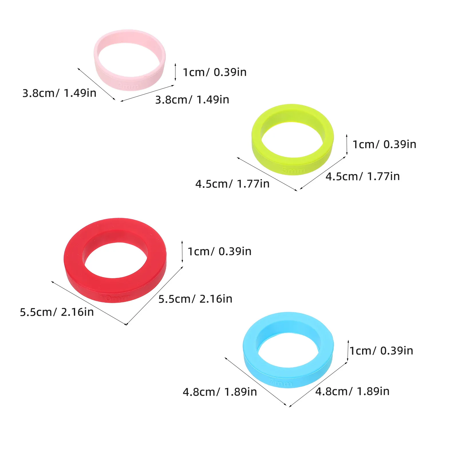 8pcs 2/5/7/10mm Rolling Pin Silicone Ring Dough Thickness Guides Pastry Bands Baking Accessories Depth Tool Measuring For Pins