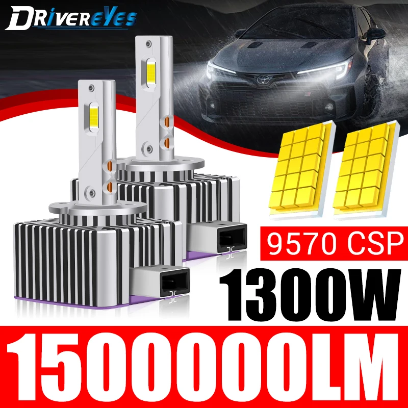 

2 шт. 1500000LM D1S D3S фары D2S D2R D4S D4R D8S D Series Canbus CSP CHIPS 1:1 Светодиодные фонари Turbo Автомобильные фары 6000K Plug&Play