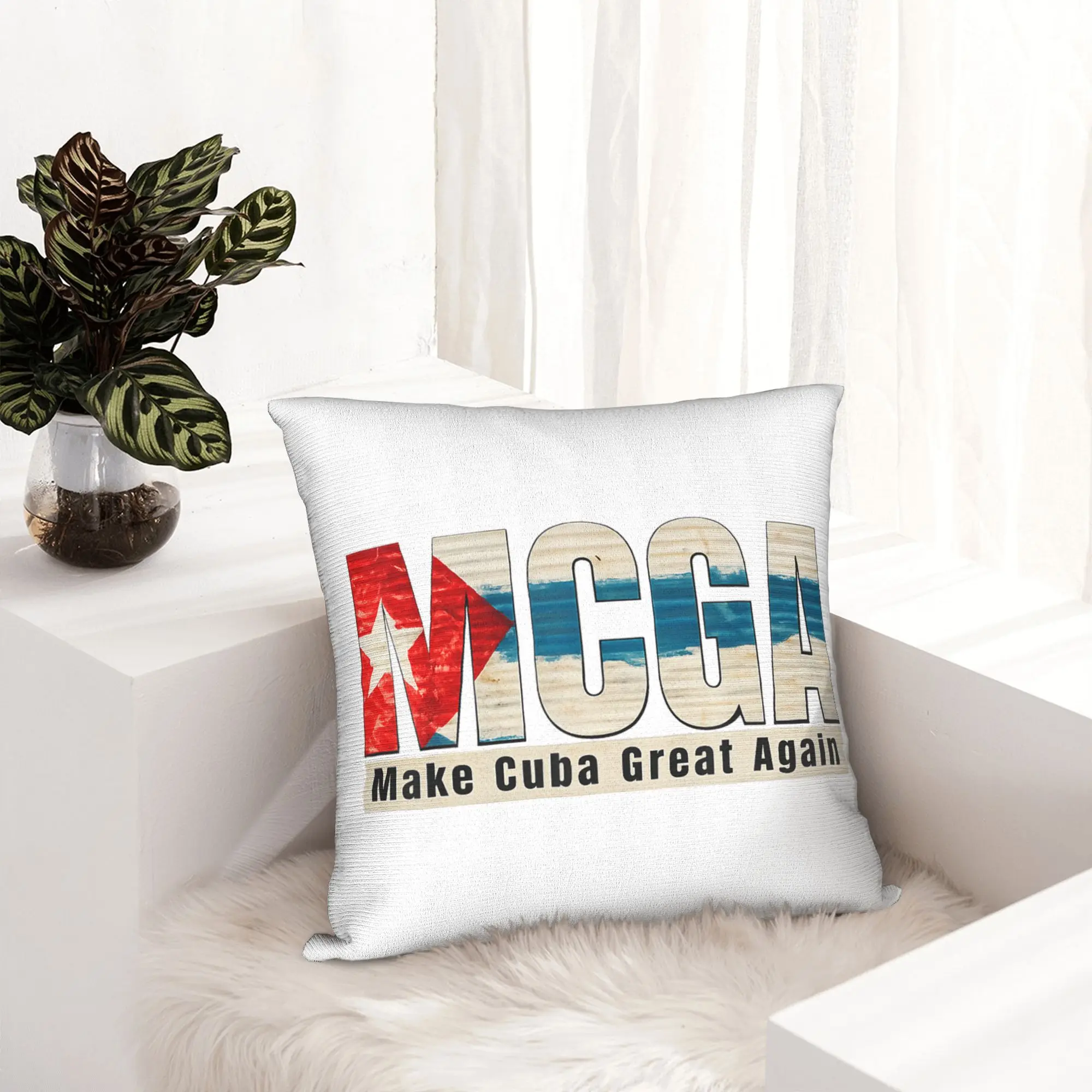 Make Cuba Great Again MCGA Cuban Flag Pillowcase Soft Cushion Cover Decorations  Throw Pillow Case Cover Sofa Square