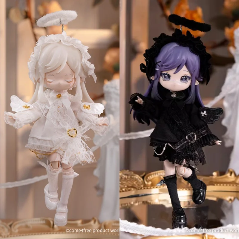 Come4free Bjd Doll Clothes Ob11 Outfit Angel Lace Ruffled Dress Set Fairy Tale Cupid Themed For 1/12 Scale Doll Dress Up