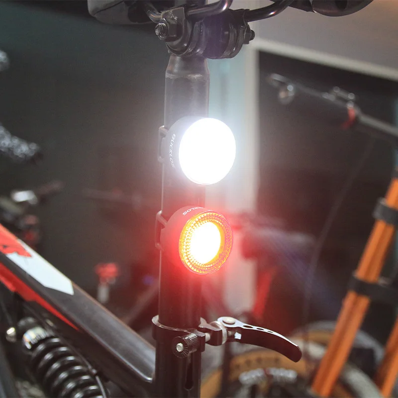 BUCKLOS COB Bicycle Taillight Type-C Usb Rechargeable Cycling Headlight Night Safety Mountain Bike Led Warning Light Parts