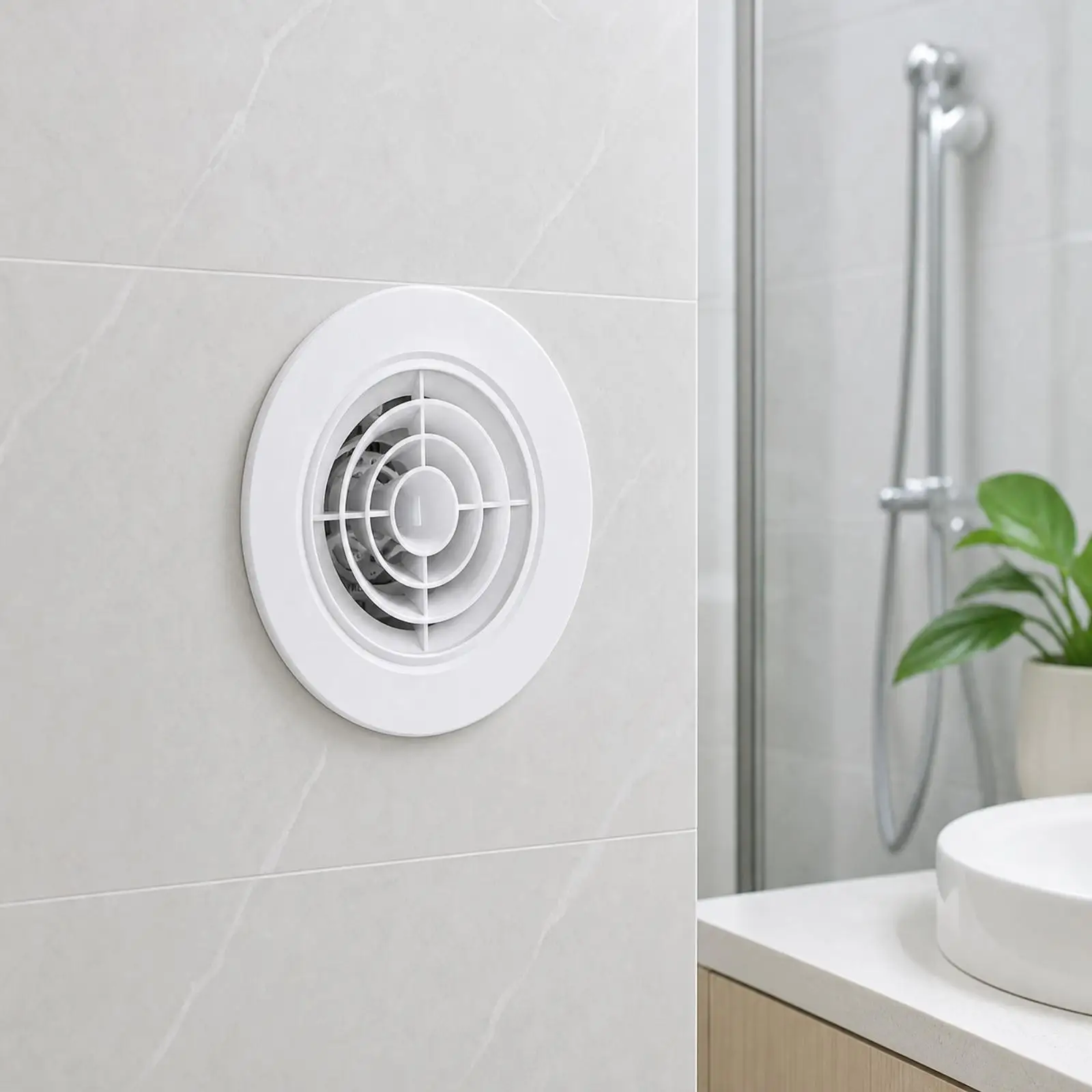 White Round Air Ventilation Grille ABS Black Duct Body Adjustable Air Movement Direction for Home Bathroom Kitchen Vent System