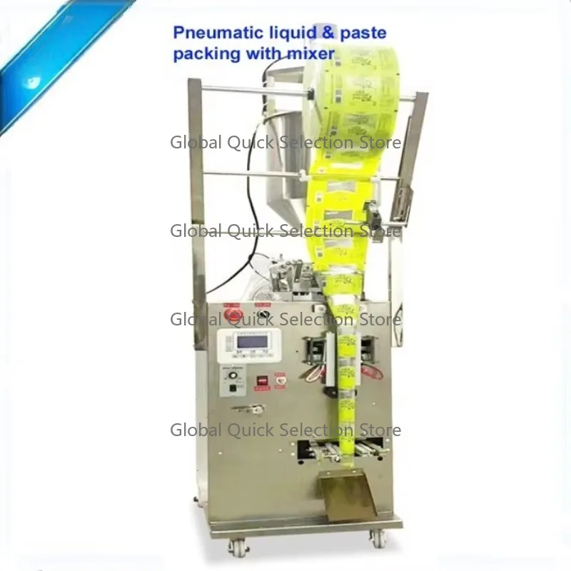 Automatic Liquid Packaging Machine with Vertical Stirrer, Filling & Sealing for Ketchup, Honey, Seasoning, Milk and Potion