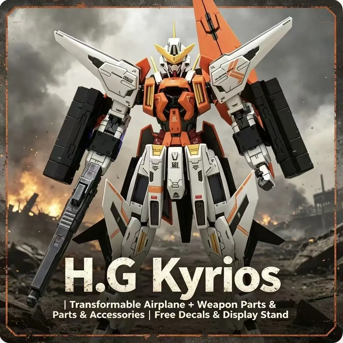 00-04 HG Variable Form Main Angel Mecha with Accessories, Assembly Model Kit, Collectible Ornament & Gift for Boys