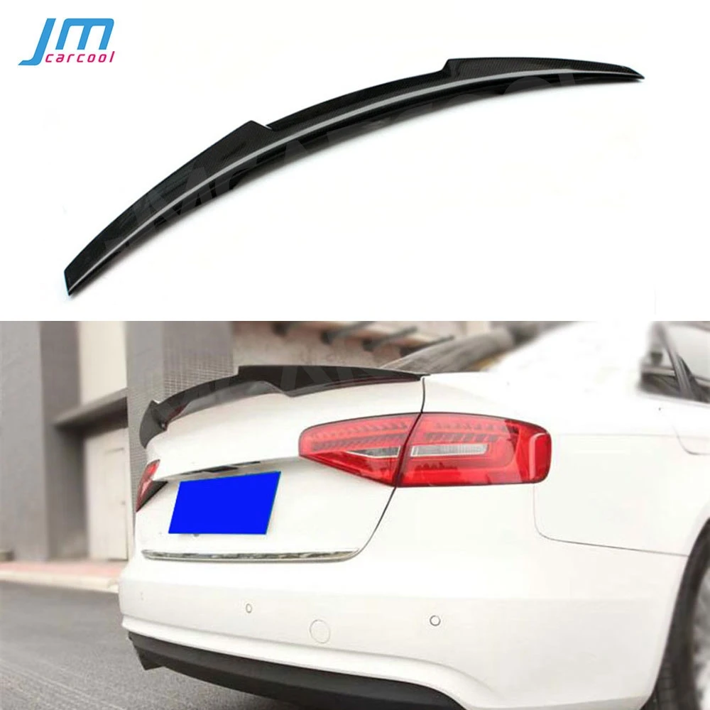 

Carbon Fiber Car Rear Trunk Lip Spoiler FRP Unpainted Black Boot Wings for Audi A4 S4 Sedan 4 Door 2009 - 2018 M4 style Spoiler