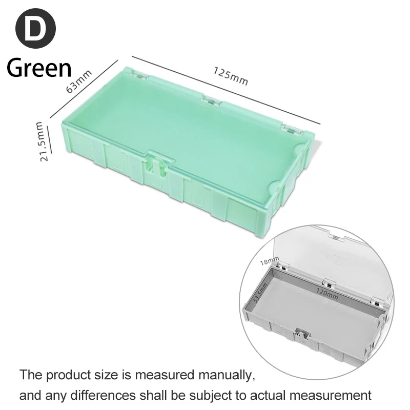 SMT SMD Container Box, Electronic Components Parts Storage Case with Transparent Lid, Mini Component Assortment Storage Box