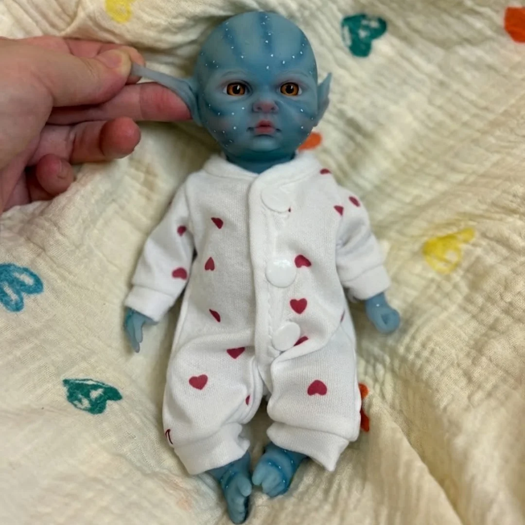 OtardDolls-2 Sets Clothes Avatar 8 Inches Solid Silicone Bebe Reborn Girl Dolls With Painted Skin Waterproof Body Newborn Dolls - view 4