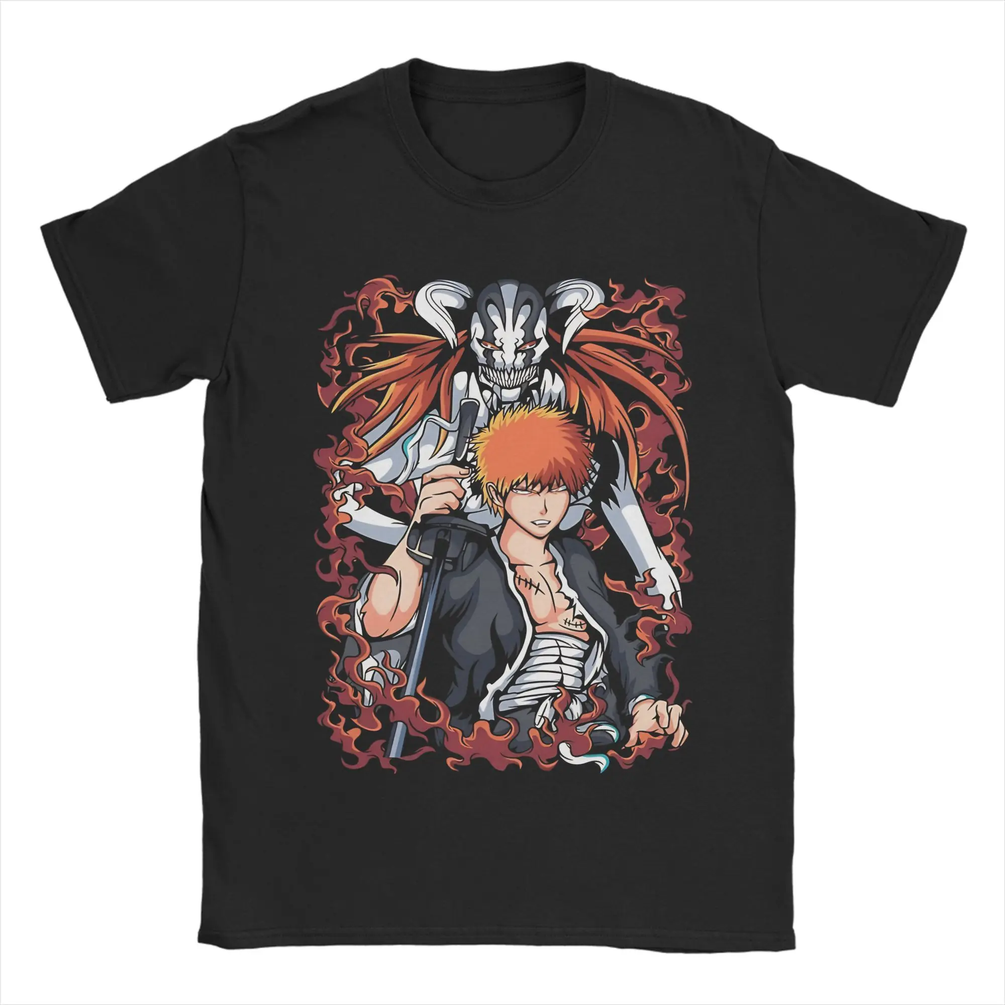 Transformed Hollow Reaper Power bleachs T-Shirt Men  Creative Pure Cotton Tee Shirt Crewneck Short Sleeve T Shirts Classic Tops
