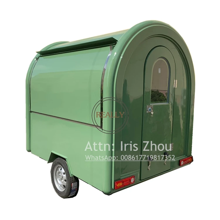 

Mobile food vans for sale, mobile food cart trailer with 2 big wheels food cart CE