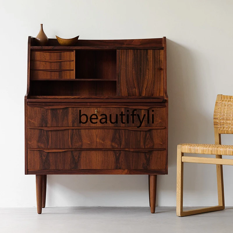 

Vintage log bookcase cherry wood storage drawer chest chest writing desk study