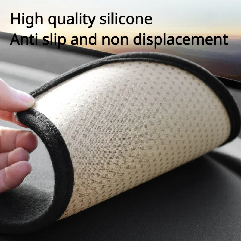 Light Proof Pad for Tesla Model 3+ Highland 2024 Dashboard Sunshade Mat Cover Flannel Sunscreen Protective Pad Car Accessories