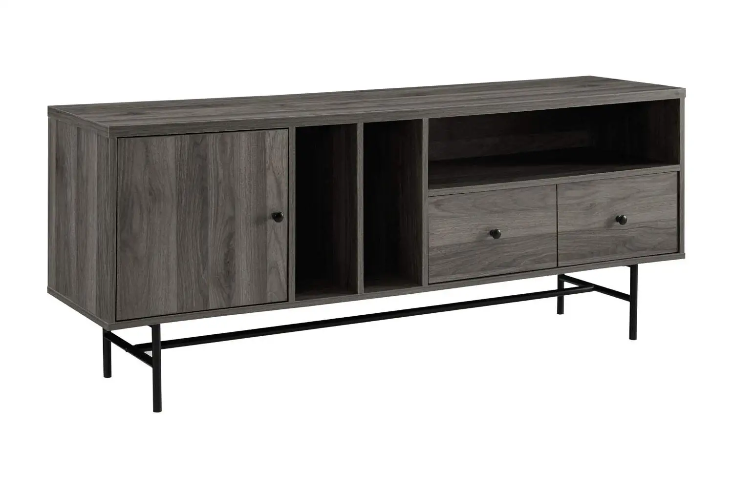 Wood TV Stand Console with Storage Cabinet Doors Shelves for Living Room Entertainment Center, Fits 65