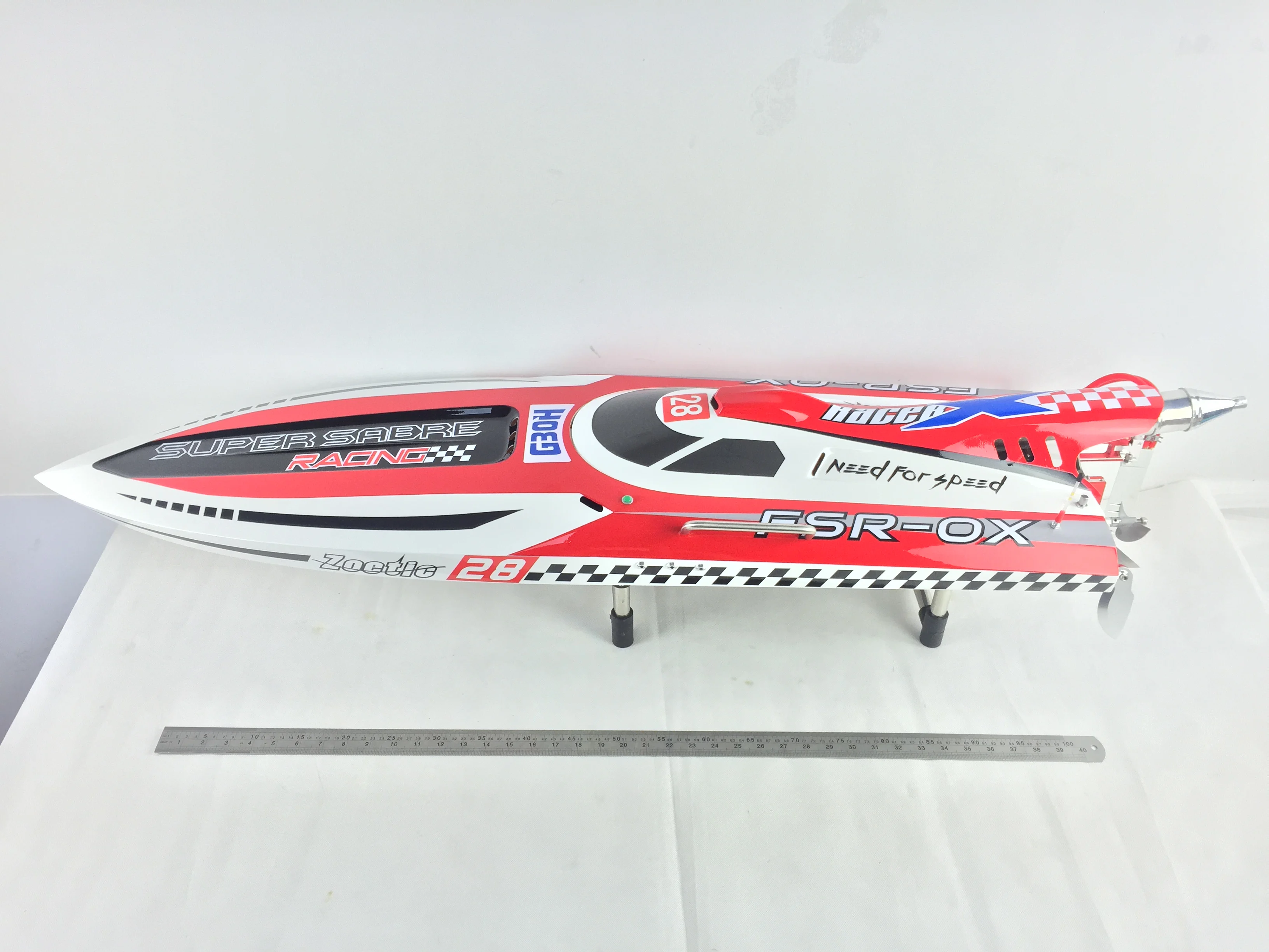 DTRC G30H 30CC Red Fiber Glass Deep-V Monohull Gasoline ARTR RC Boat No Radio System Speedboat Boy Water Toys Gift TH02681-SMT7