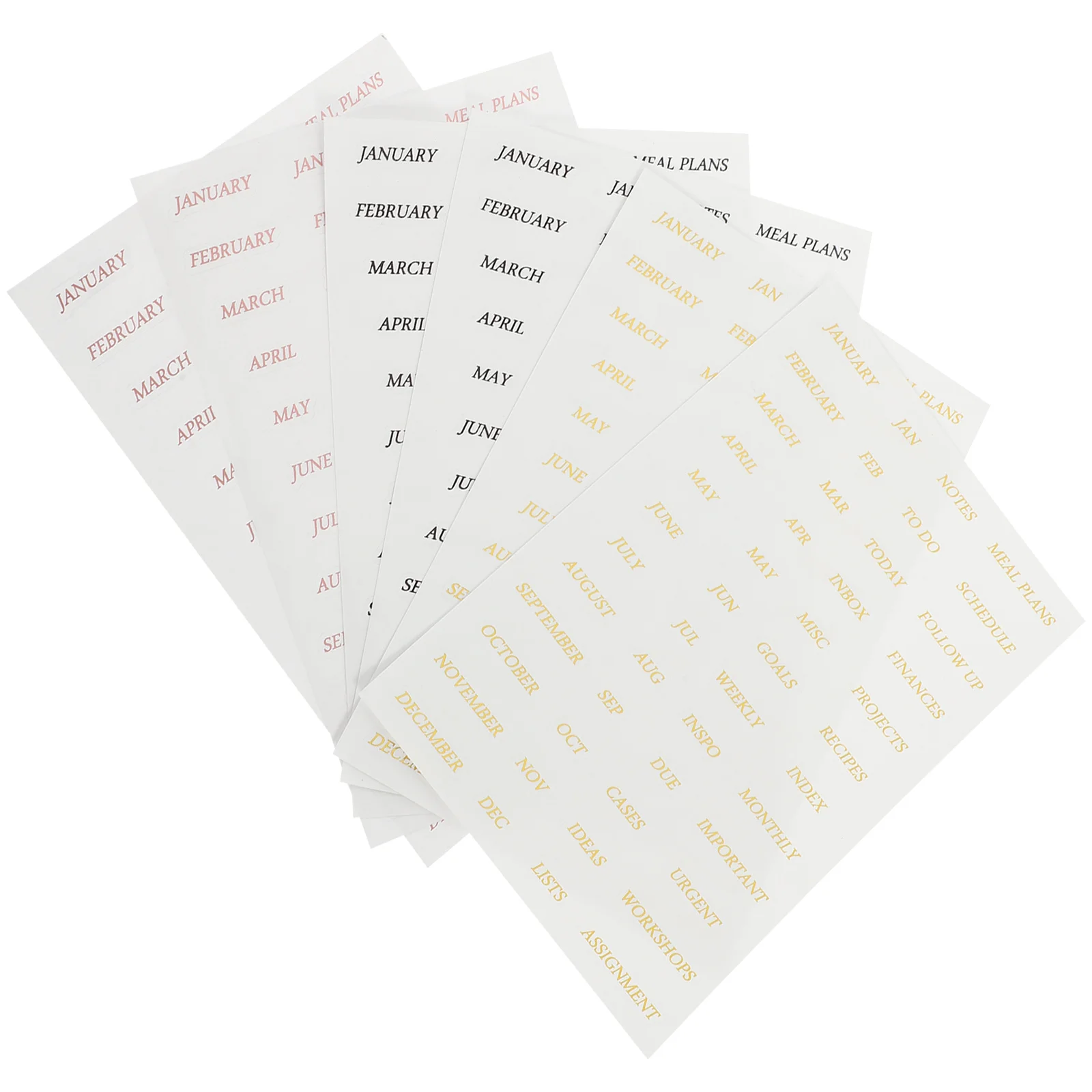 

6pcs 6 Sheets Gold Stamping English Words Stickers Self-Adhesive Scrapbook Diary Label Art Work Diy Craft Sticker Decals For