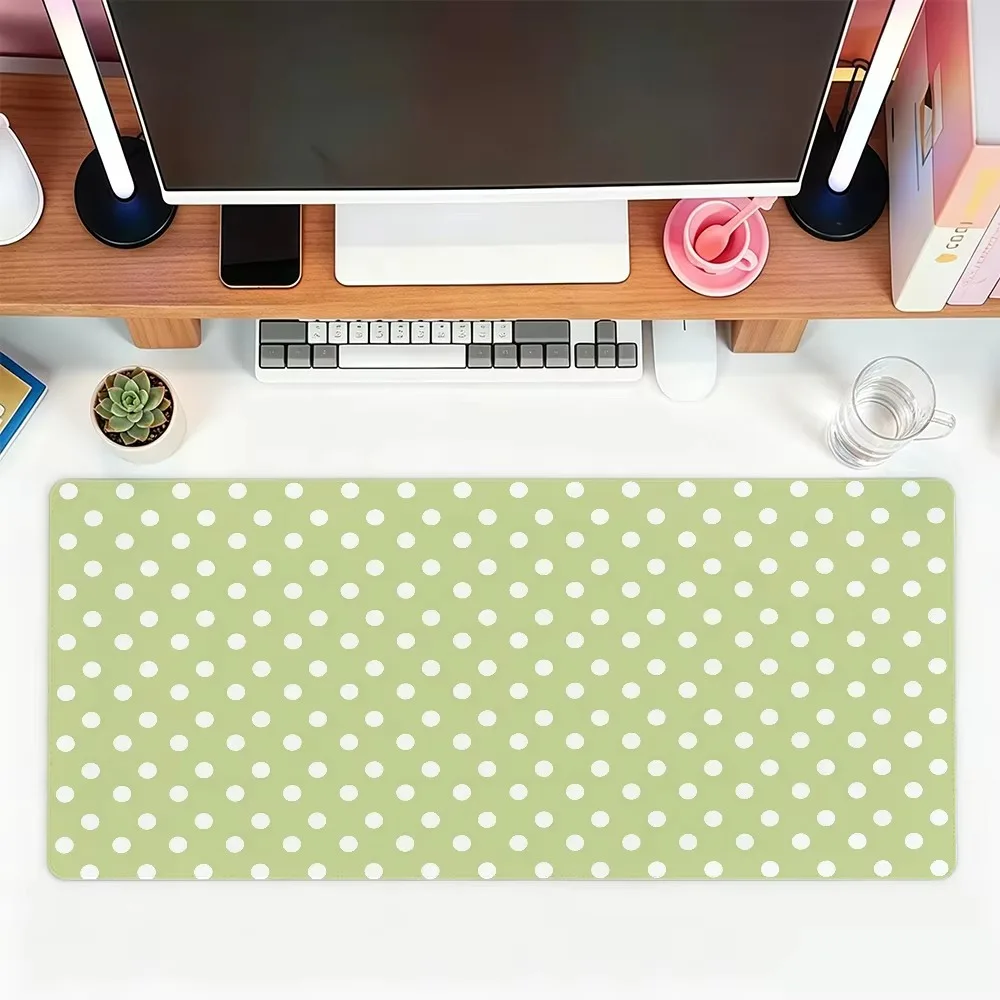 Korea Ins Colorful Polka Dot Leather Y2K Mouse Pads Desk Mat for Office Gaming Waterproof Non-slip Computer Pad Keyboard Pads
