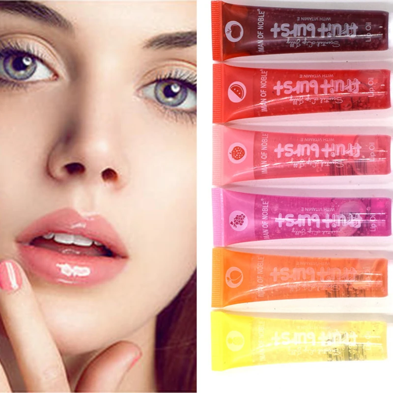 Feuchtigkeitsspendendes Frucht-Lippenöl, flüssig, transparent, nährender Lippenbalsam, Lippenstift für Lippen, aufpolsterndes Peeling, Lippen, Hautpflege, Make-up