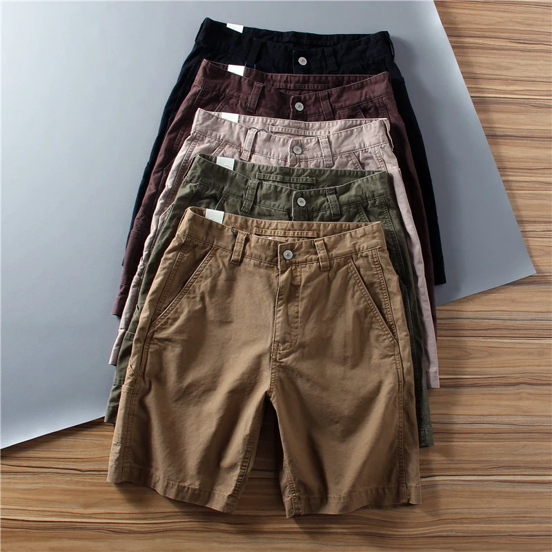 

Лето 2023, новые американские ретро шорты-карго из 100% хлопка, мужские прямые свободные повседневные брюки с пятью четвертью