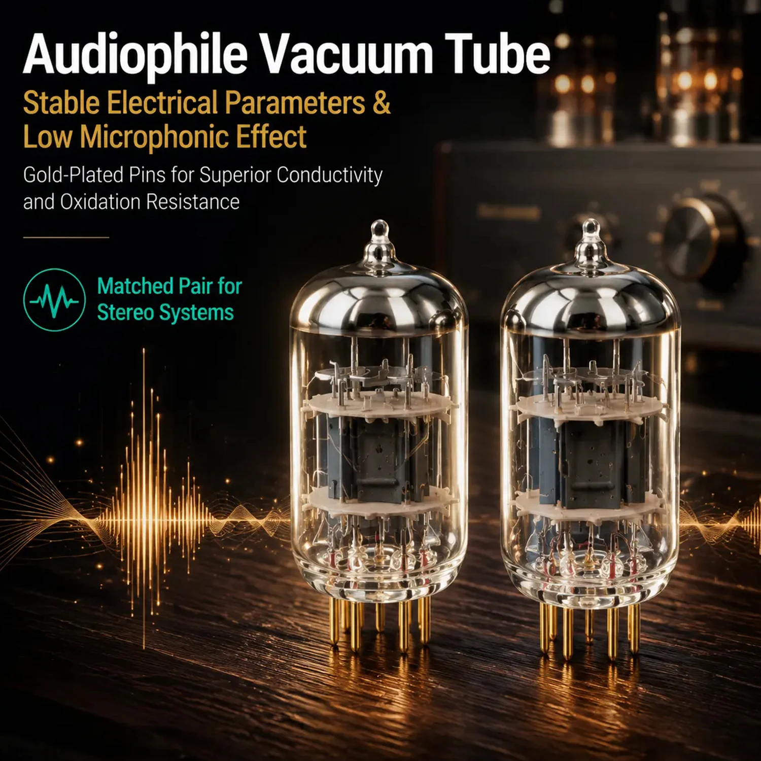Russian TUNG‑SOL 12AX7 Gold‑Pin Vacuum Tube Replace ECC83 ECC803 Low Noise Preamp Triode for Hi‑Fi Guitar Amplifier Matched Pair