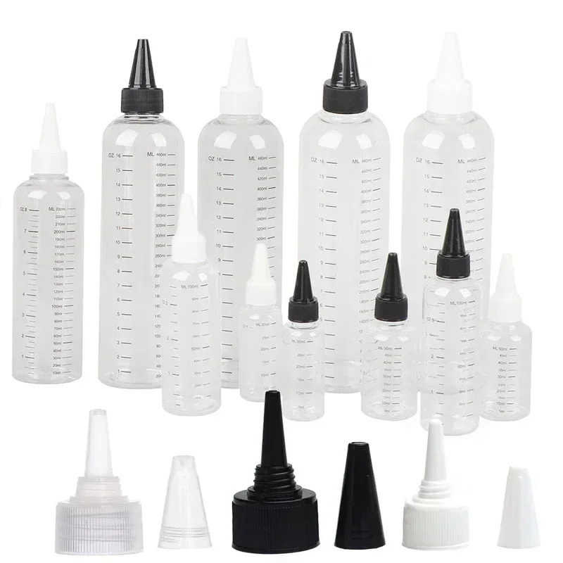 5 sztuk 30/60/100/120/250/500ml PET plastikowe butelki z atramentem puste butelki z zakraplaczem z zakręcanymi pokrywkami wyciskany pojemnik na płynny olej