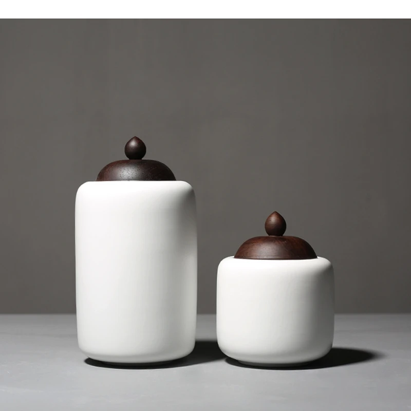 

Керамический чайник с деревянной крышкой, фарфоровый герметичный контейнер для хранения, органайзер, контейнеры для кофе и сахара