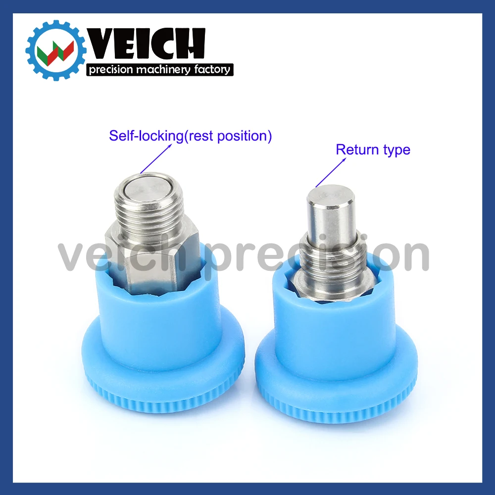 VCN218  M8 Coarse Thread Plastic Knob Mini Indexing Plungers Stainless Steel/Carbon Steel Self-locking/Return Type Locating Pins