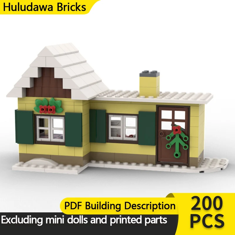 

Модель City Street View MOC, строительные кирпичи, винтажный зимний коттедж, модульная технология, детские праздничные подарки, сборные игрушки, костюм