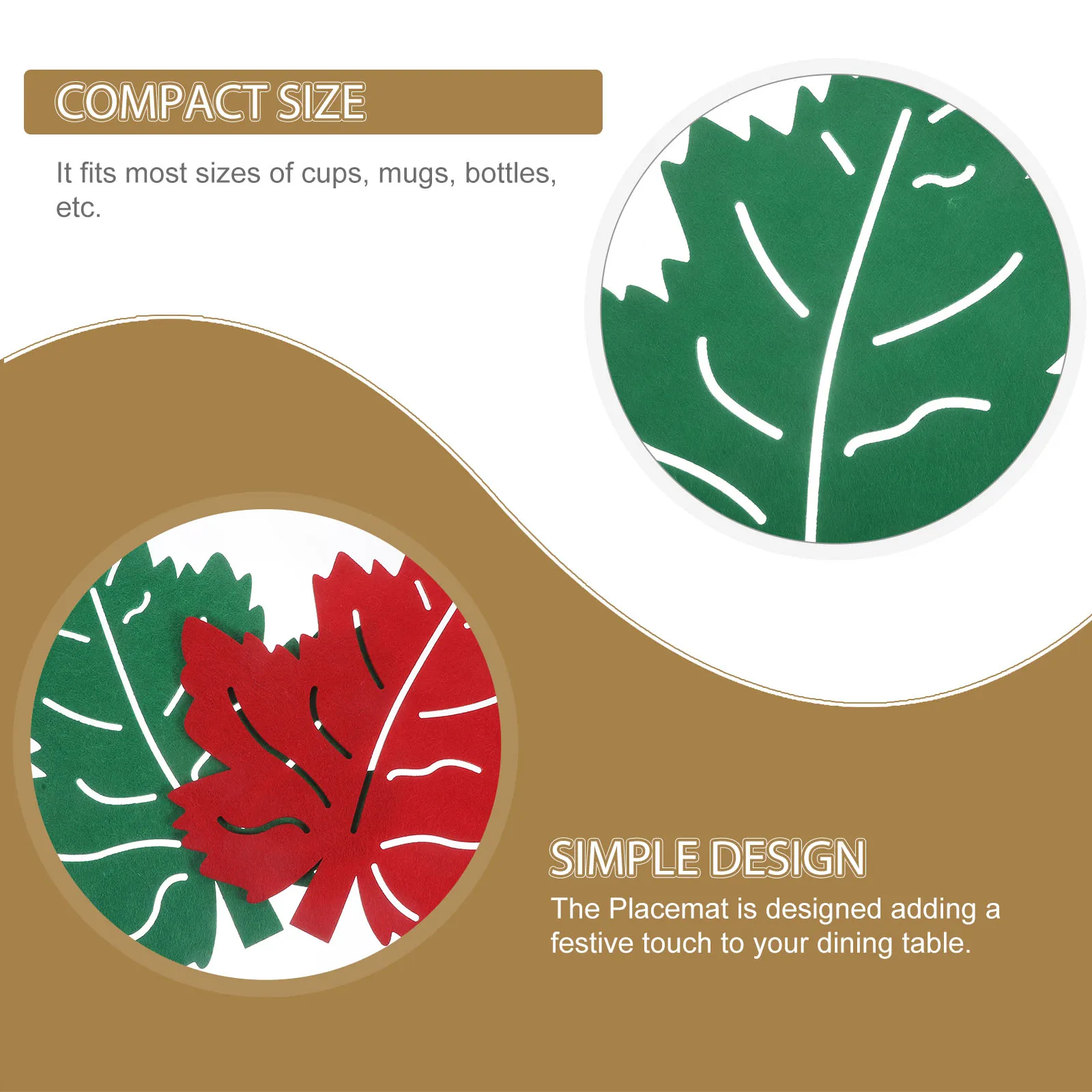 

4 Pcs Easter Table Mat Placemats Leaf Design Non Skid Dining Insulation Pad Kitchen Home Decor Accessories Thick Reusable Place