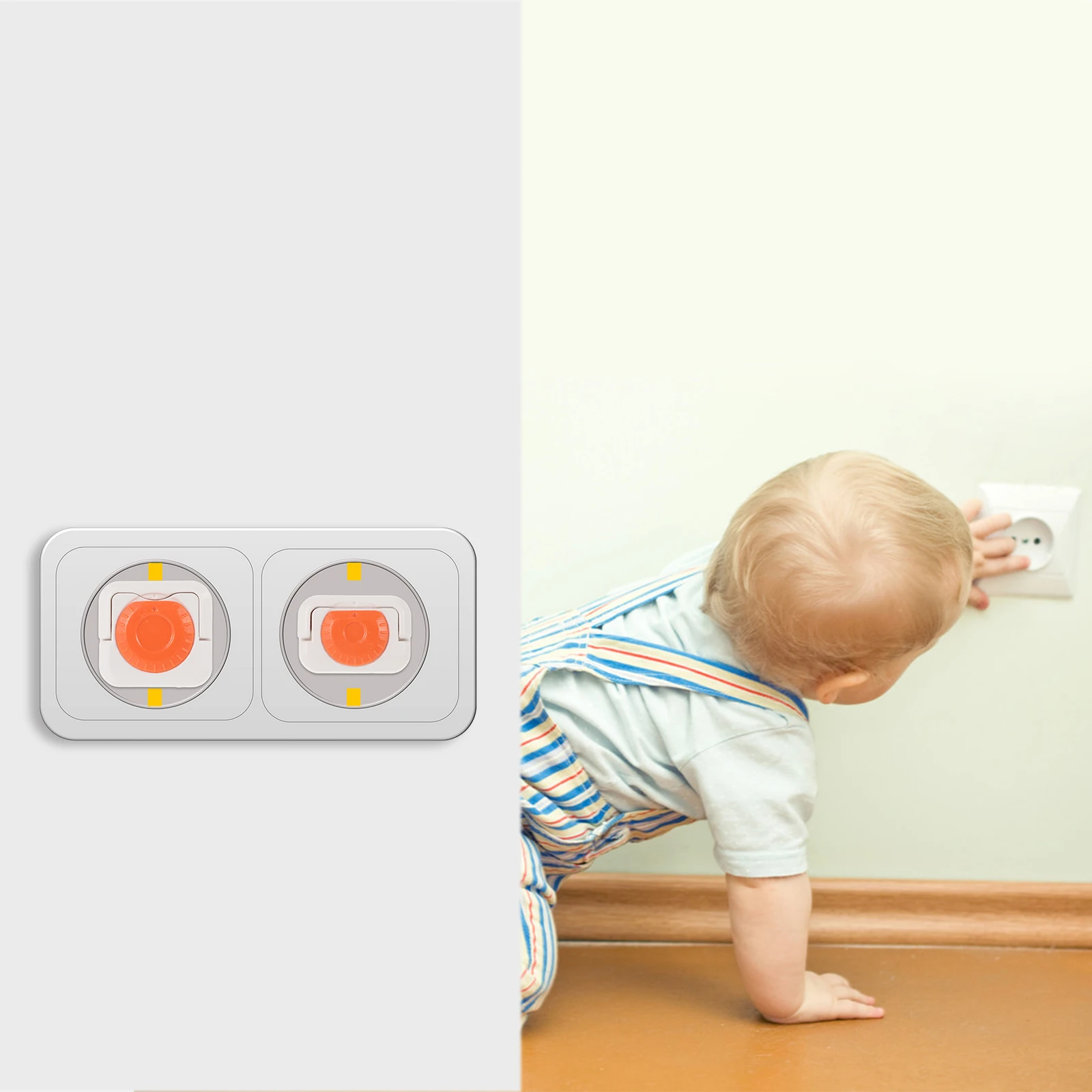 

24pcs Socket Protector Outlet Covers Child Proof Baby 12+12 ABS Plastic Electrical Plugs Home Decor