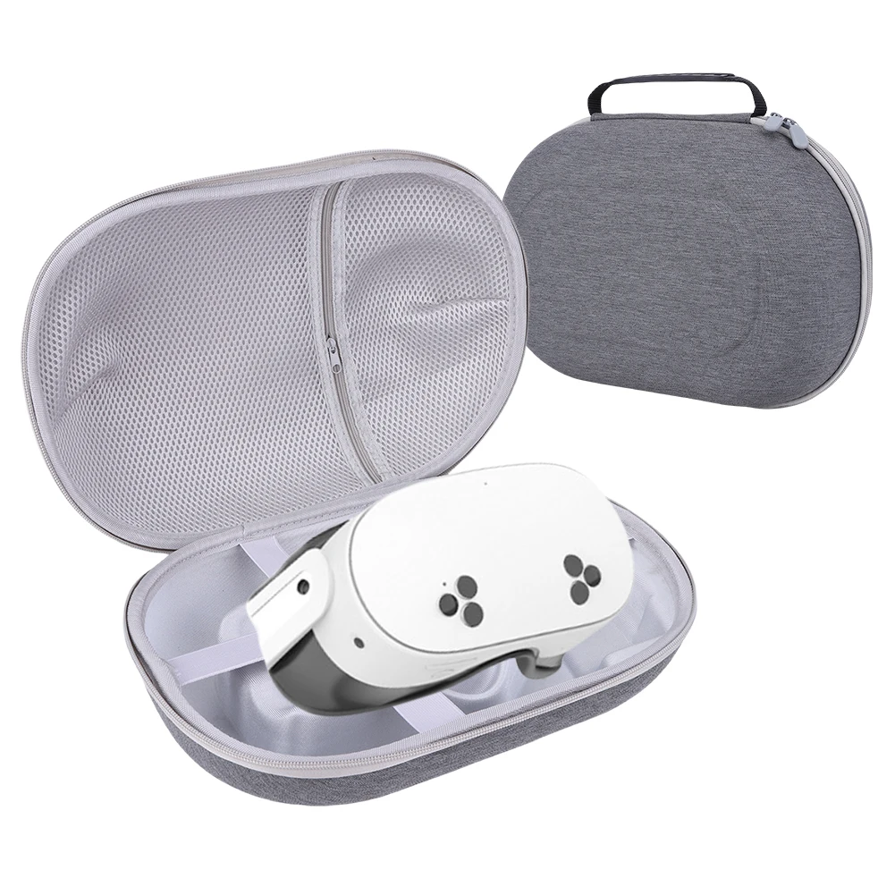 Custodia rigida da viaggio portatile antiurto con tasca in rete Custodia rigida per cuffie e accessori Meta Quest 3S VR
