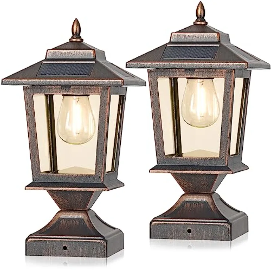 

Солнечные светильники для столбов, водонепроницаемые уличные фонари для деревянных столбов 4x4, солнечные светильники со стеклянным плафоном для террасы, забора, патио