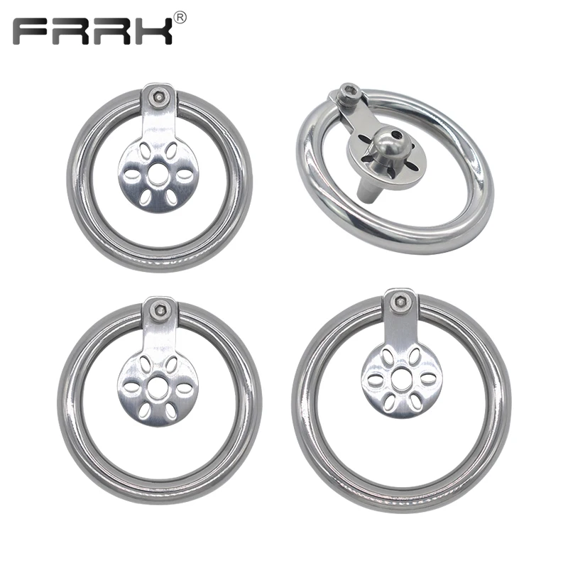 FRRK New Thin Slice 24mm Chastity Cage Small Tight Penis Ring Cock Lock Lightweight Strapon BDSM Sex Toys for Men