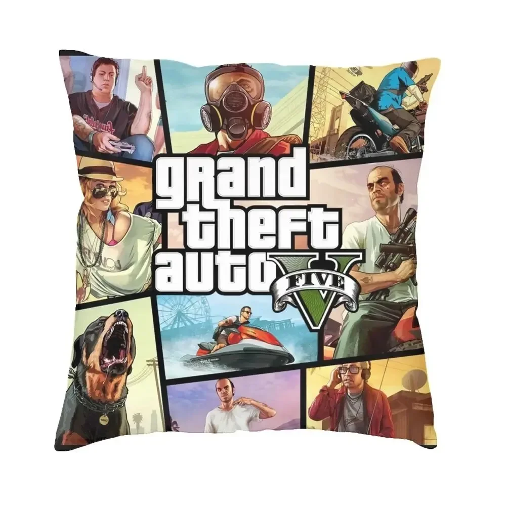 Gta Vice City Square Pillowcase Polyester Pattern Zip Decor Pillow Case Bed Cushion Cover