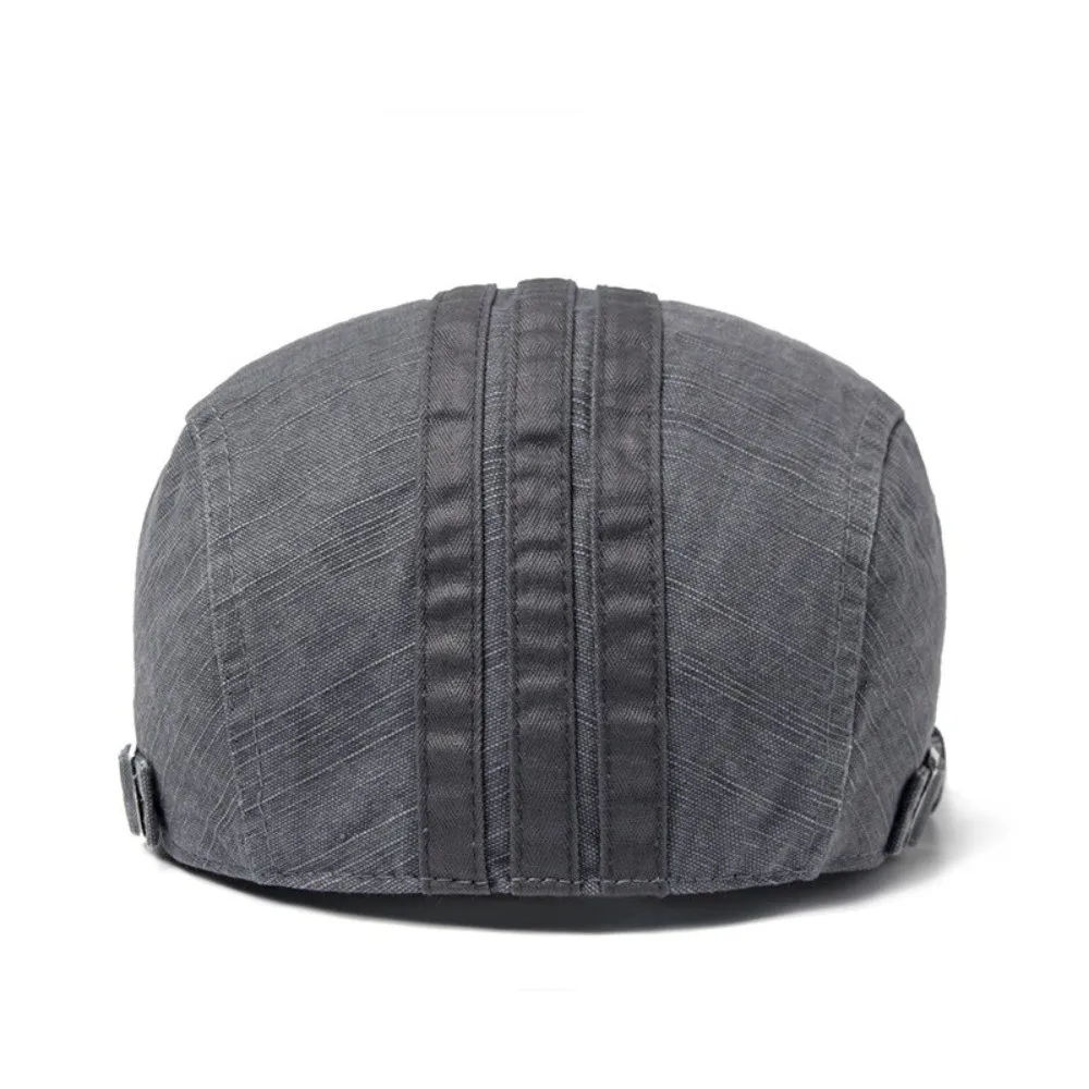 Casual Soft Fabric Flat Cap Hat Letter Embroidery Adjustable Fit Gothic Beret Hat Daily Visor Newsboy Driver Cap For Men