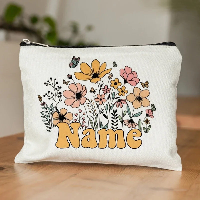 Docent Naam Custom Cadeau Make-Up Tas Gepersonaliseerde Afstudeergeschenken Etui Terug Naar School Cadeau Voor Leraren Vrouwen Portemonnee