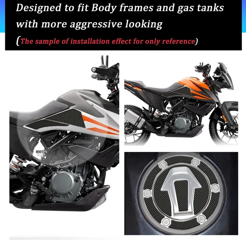 Fuel tank pad sticker 3D gas oil protection decals waterproof for KTM 390 adventure 390adv 2020-2023